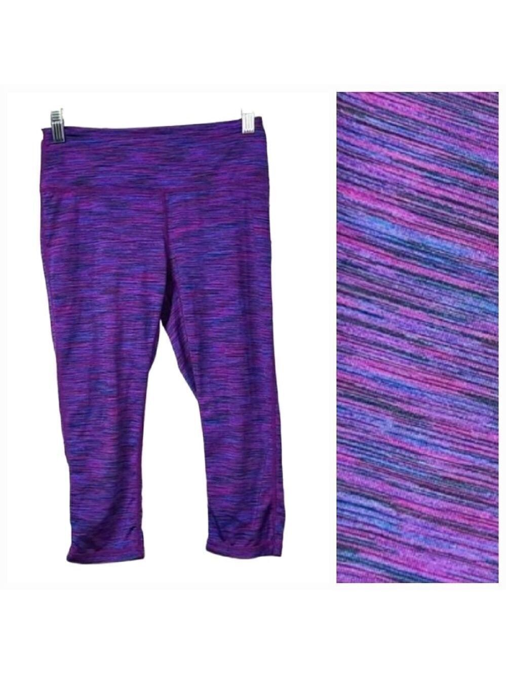 Zella Purple Multi-Stripe Capri Leggings